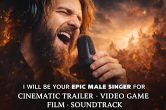 be your epic male singer for cinematic trailer, video game, film, and soundtrack