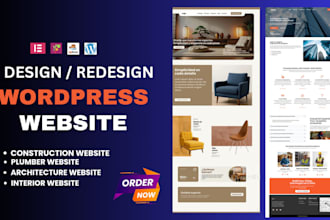 design professional interior plumber construction architecture wordpress website