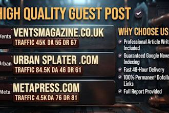 publish article on urbansplatter,com ventsmagazine,co,uk