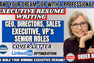 write ats executive resume, federal resume and resume for CEO, vp and directors