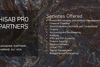 do accounting, investments and finance work