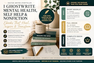 ghostwrite mental health, self help, and nonfiction ebooks
