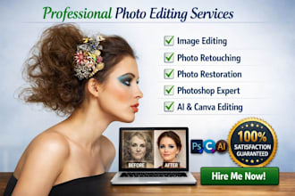 do photoshop image editing, photo retouching and enhancement