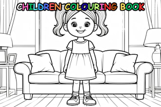 draw children coloring book pages line art, coloring, coloring book