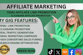 affiliate marketing, temu clickbank affiliate link promotion