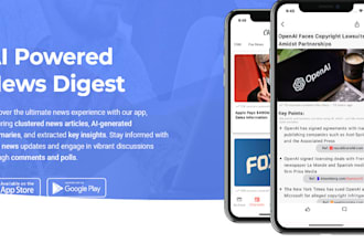 develop saas ai news app, ai news website, ai reporter app