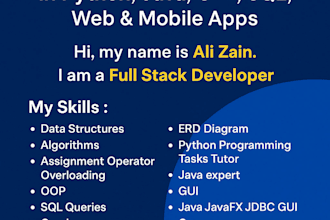 do programming projects in python, java, c, sql, web and mobile apps