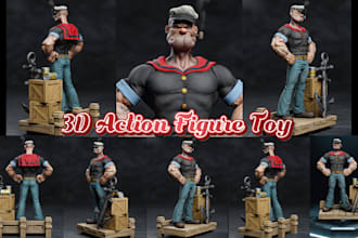 sculpt collectible 3d action figure and custom toy character, 3d printing model