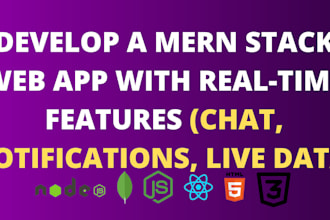 develop a mern stack web app with real time features chat notification live data