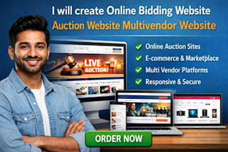 create online bidding website auction website multivendor website