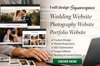 design squarespace wedding website photography website portfolio website