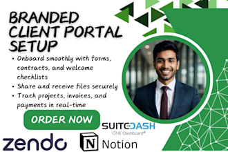 setup a branded client portal on suitedash notion and zendo