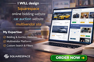 design squarespace online bidding website car auction website multivendor site