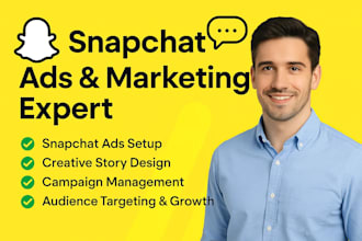 do snapchat marketing setup, run snapchat ads create stories manage ads campaign