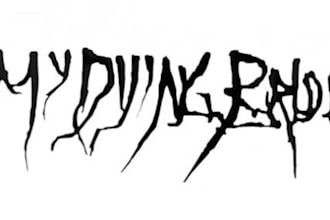 craft an evil doom metal logo with texture