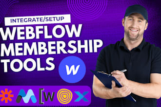 integrate wized, xano, outseta, tydical, airtable, api, memberstack into webflow