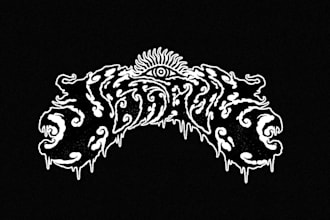 do hand draw a thick and heavy sludge metal logo