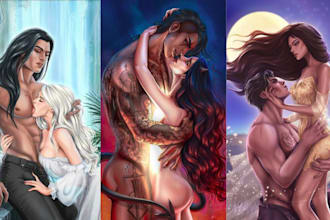 draw nsfw mafia dark romance character fantasy romance cover art for novel