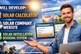 develop solar calculator solar company website solar installation booking system