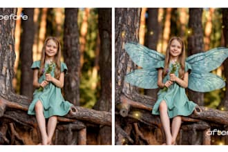 retouch photos edit in a magical fairy tale style