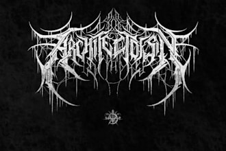 make an old school technical death metal logo