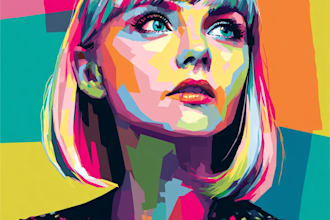 draw a professional pop art portrait