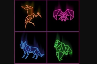 create modern minimalist geometric polygonal animal logo for your brand