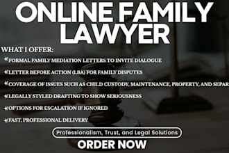 uk family mediation or pre court letter before action in 24hours