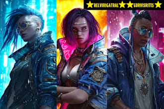 create sci fi or cyberpunk character artwork for you