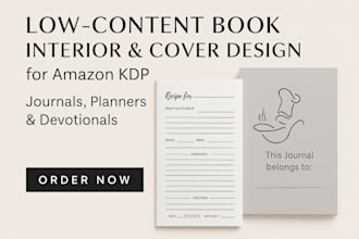 low content book interior formatting for amazon KDP journal design