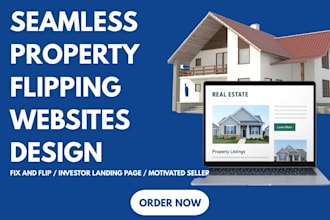 design real estate website fix and flip landing page property flipping website