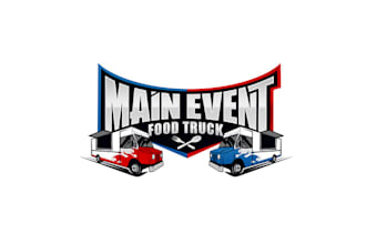 make boxing themed food truck promoter logo