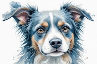 draw watercolor pet portrait