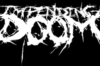 hand draw a spiky doom metal logo design