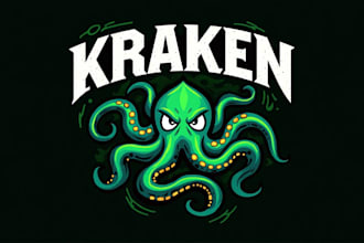 design an awesome kraken esport mascot logo with express delivery