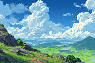 do  anime style background art illustration for vtuber stream