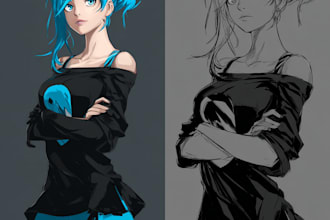 create anime character and portrait