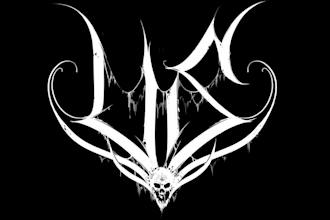 make a dark and sharp black metal logo