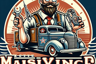 design high quality car servicing mascot logo with t shirt design