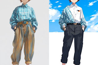 draw you or your character in anime or semirealism style