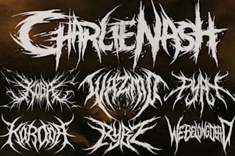 design an old school deathcore band logo