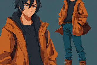 create a illustration anime or roleplaying character