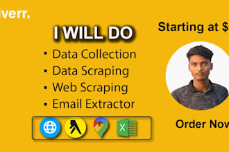 do data scraping, email extractor, data collection and web scraping for b2b lead