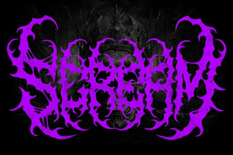 do hand draw a chaotic and brutal death metal logo
