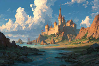 create landscape scenery illustration