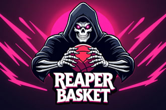 make an amazing skull reaper esport mascot logo in very short time