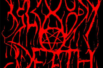 make a raw death metal logo with blood effects