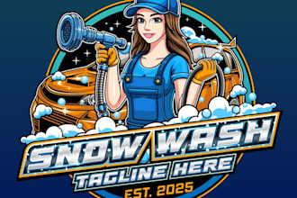 create automotive logo for mobile car wash,