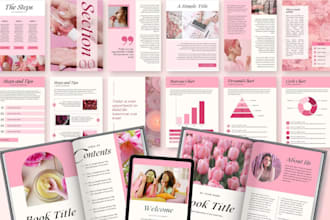 design canva ebook, workbook, leadmagnet, planner, journal layout and formatting