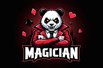 design outstanding panda magician mascot logo in very short time